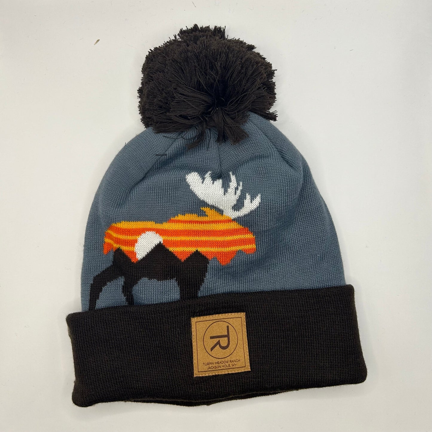 Sunset Moose Pom Beanie