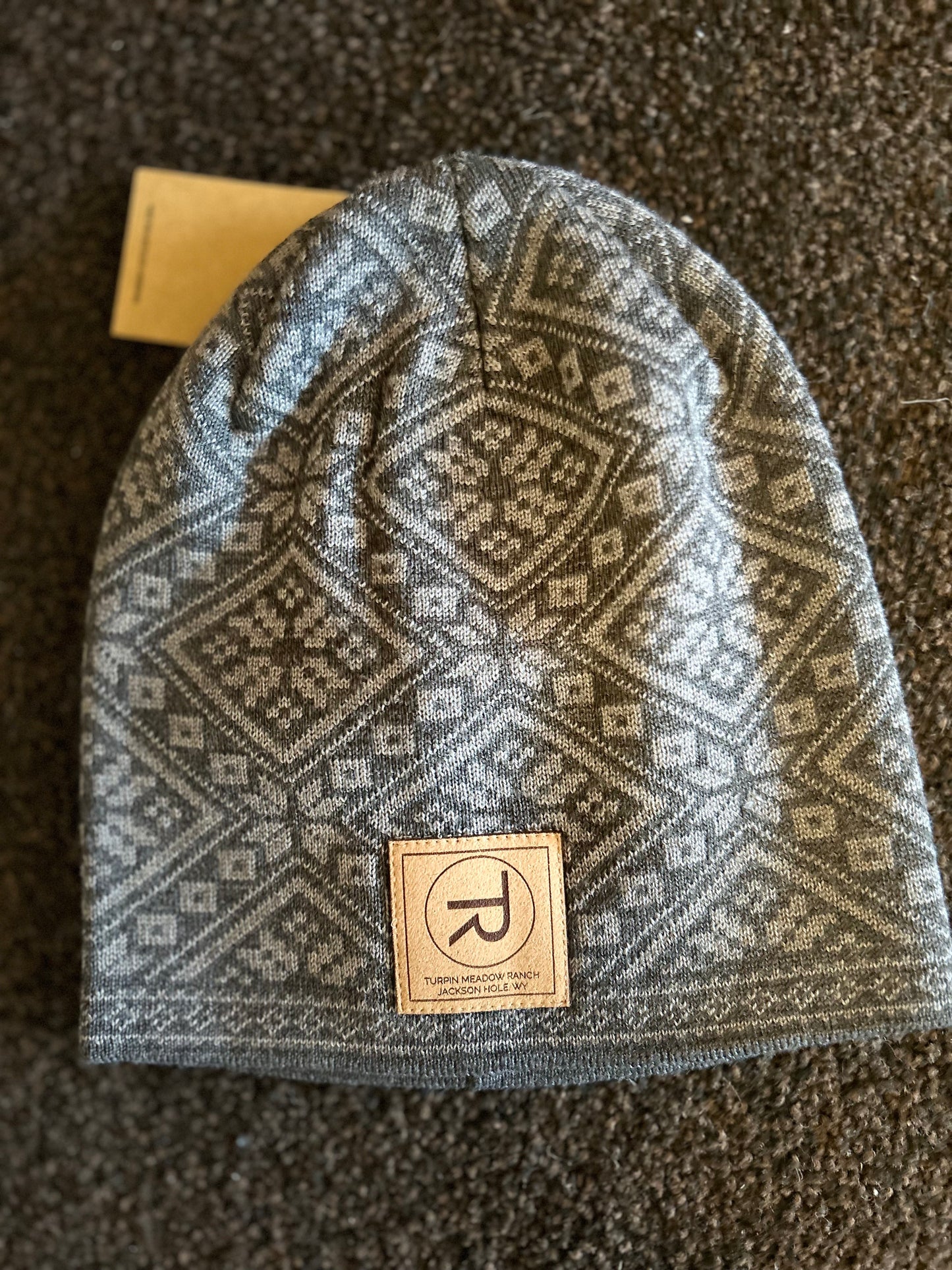 Cream & Grey Merino Wool Beanie